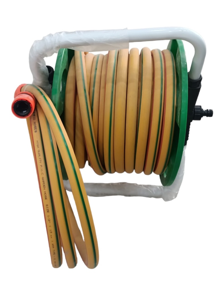 [7306] GREEN REEL WITH HOSE