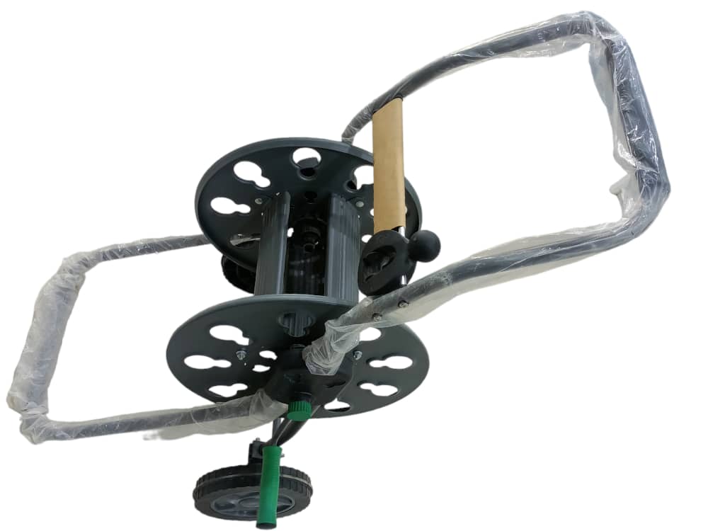 [7302] HOSE REEL WITH WHEEL GREY